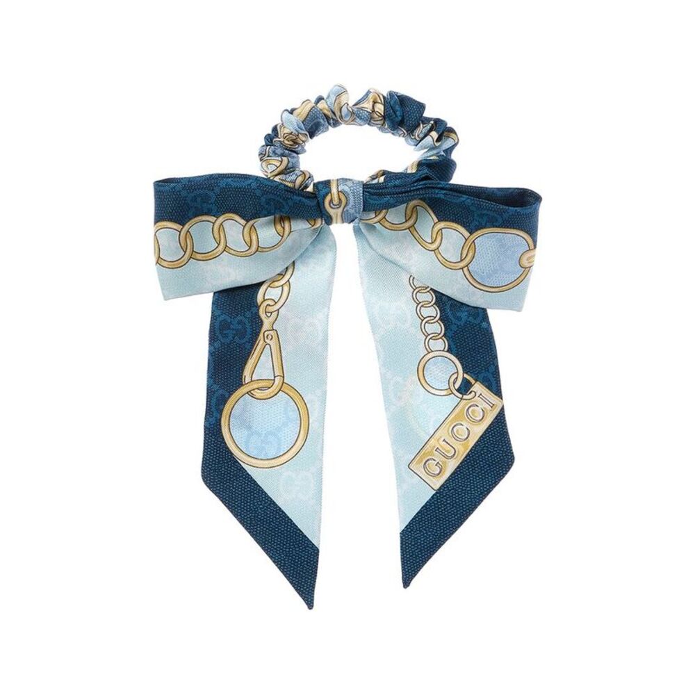 Gucci Gg Chain Silk Scrunchie
